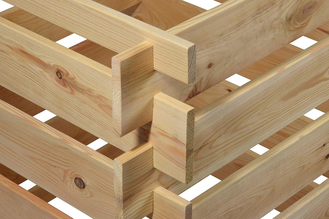 dobar® Green Label 58600FSCe Komposter Stecki | Holz-Komposter mit Stecksystem | Quadratischer Kompo