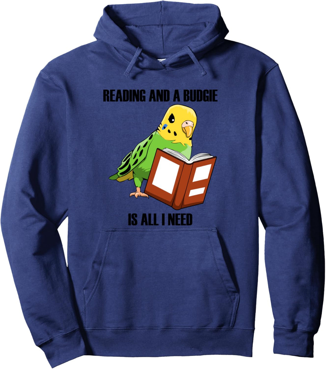 Wellensittich und Lesen Vogel Lesender Sittich Pullover Hoodie