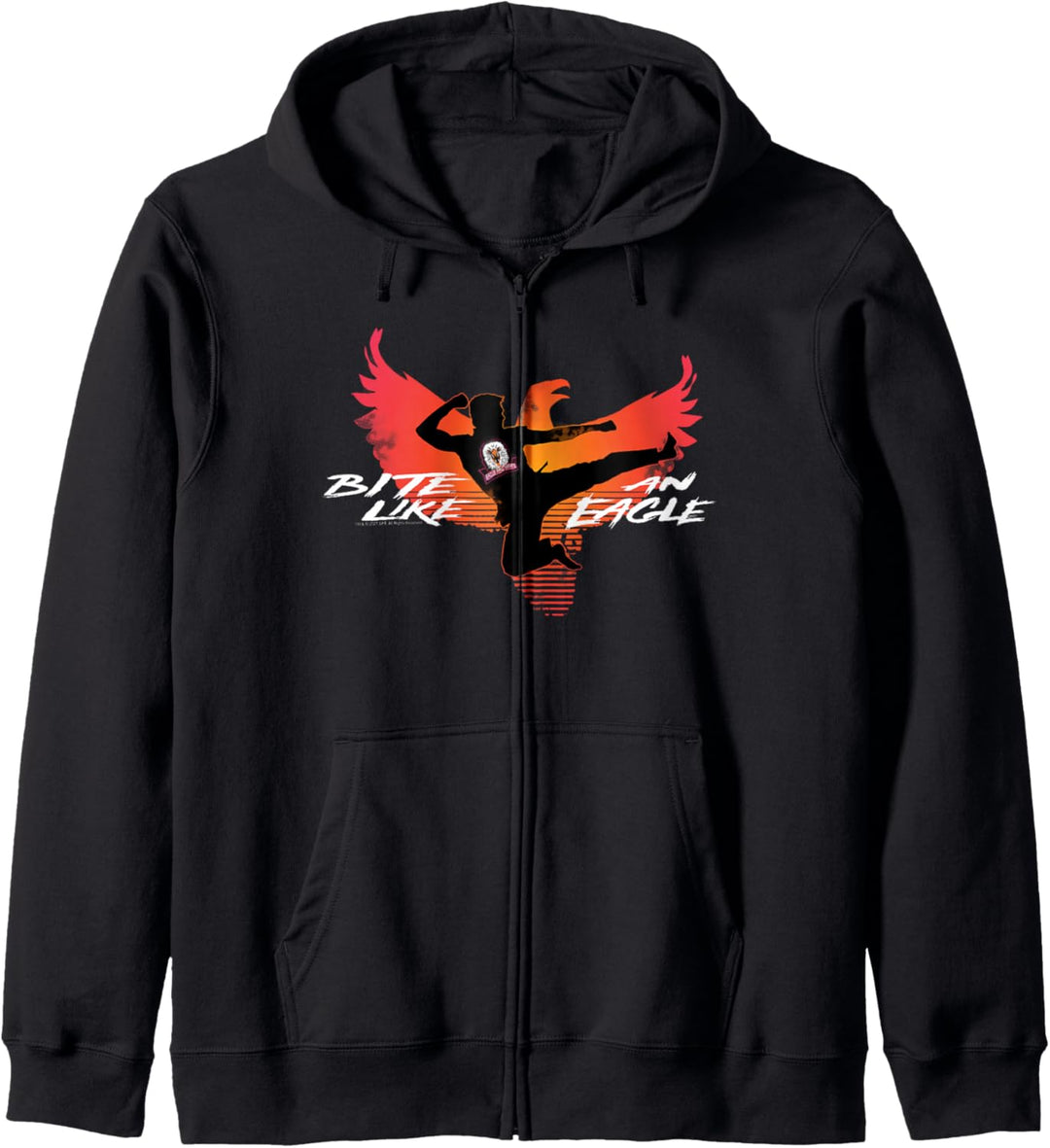 Cobra Kai Beissen wie ein Eagle Jump Kick Kapuzenjacke