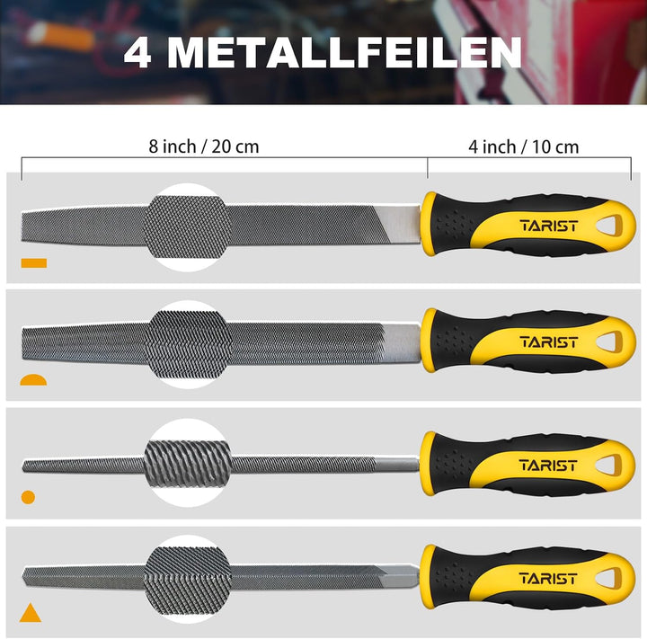 TARIST Feilenset Metall 17tlg mit Werkzeugtasche, inkl 12 Nadelfeilen, 4 Metallfeilen, 1 Stahlbürste