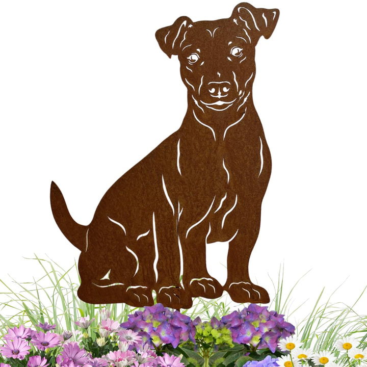 Terma Stahldesign Edelrost Hund Jack Russell Terrier, Handmade Germany, tolle gartendeko aus Rost-Me