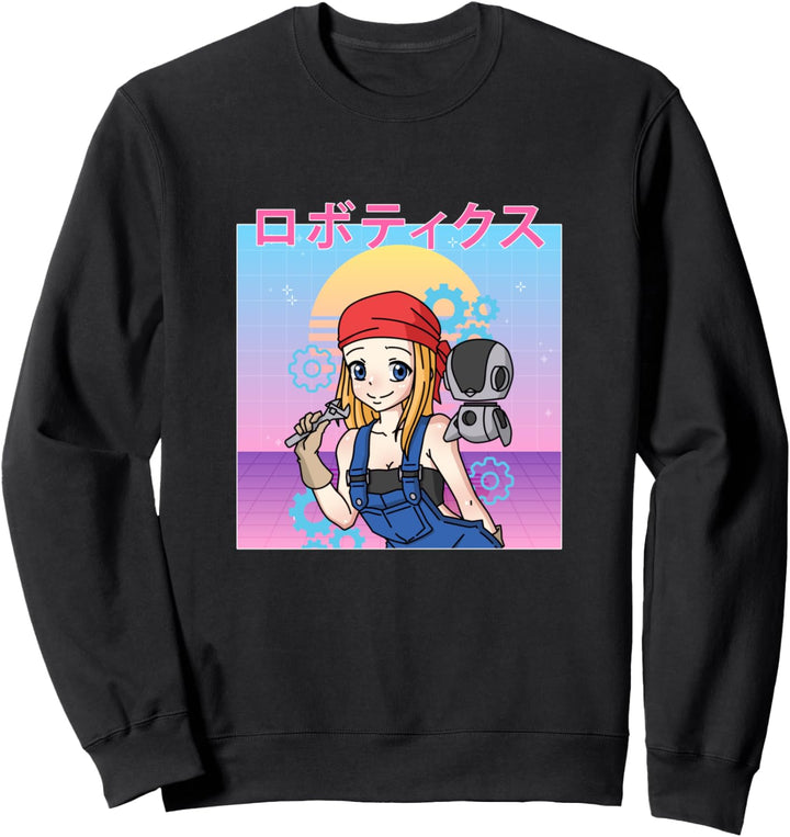 Japanisches Anime Mädchen Robotik Ingenieur Sweatshirt