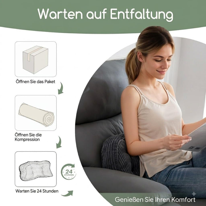 HIGOGOGO Lordosenstützkissen für Relaxsessel/Polstersessel/Sofa/Bürostuhl, gepolstertes Cord-Rückenk