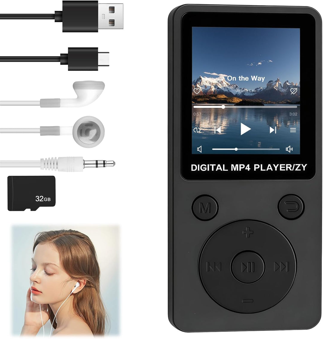 MP3 Player Bluetooth 5.3 32GB, Tragbarer Musikplayer mit Lautsprecher