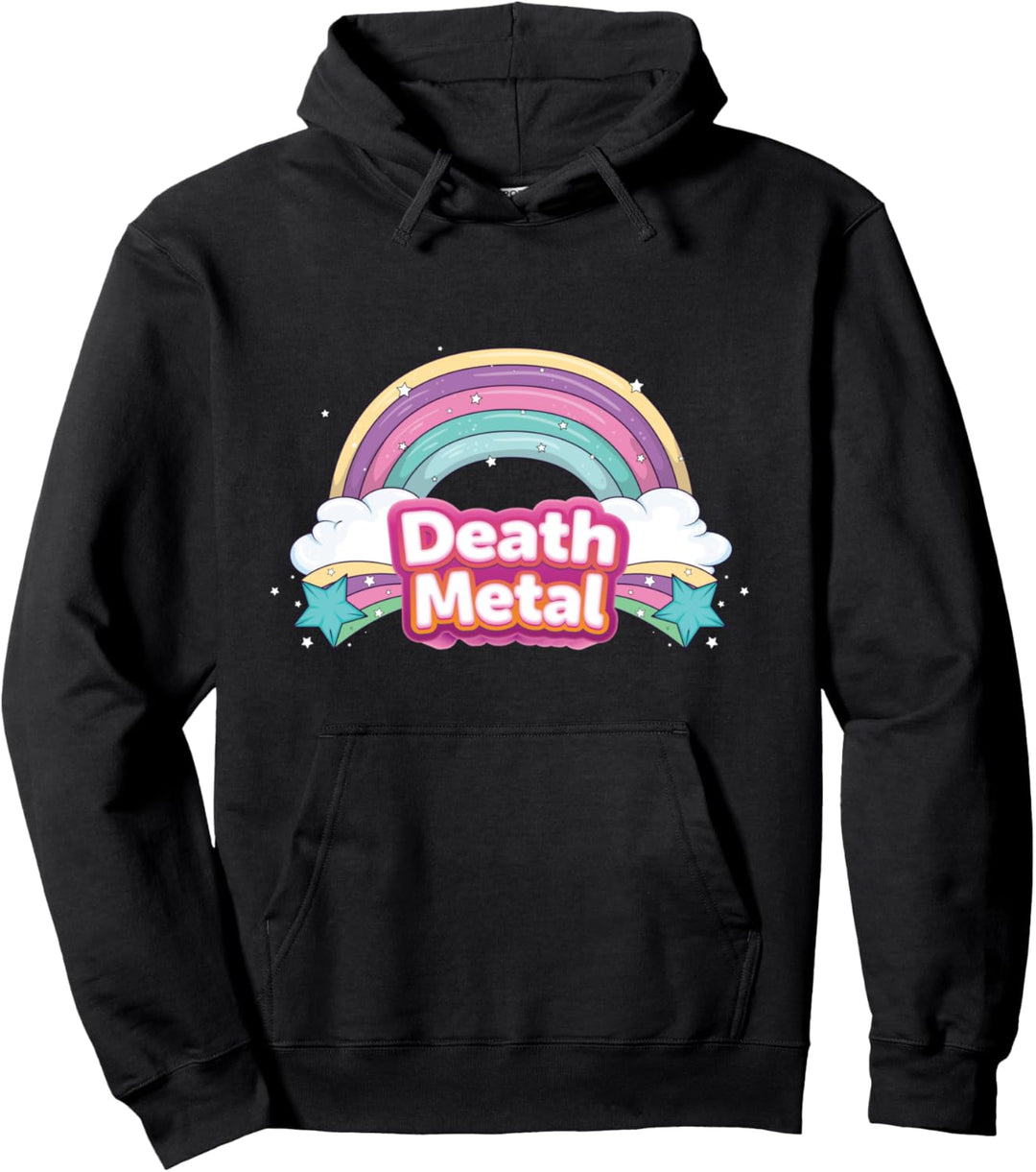 Death Metal Funny Rainbow Goth Metalhead Music Band Gift Pullover Hoodie