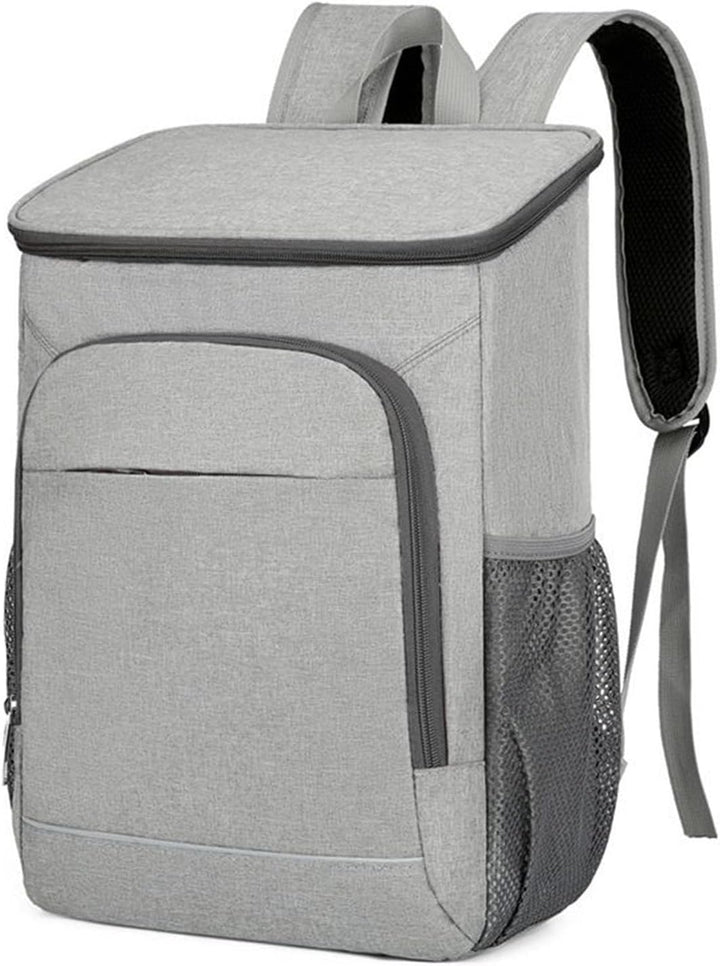 Isolierter Rucksack Kühltasche 50L Lunchtasche Mit Mehreren Fächern Grau, Grau