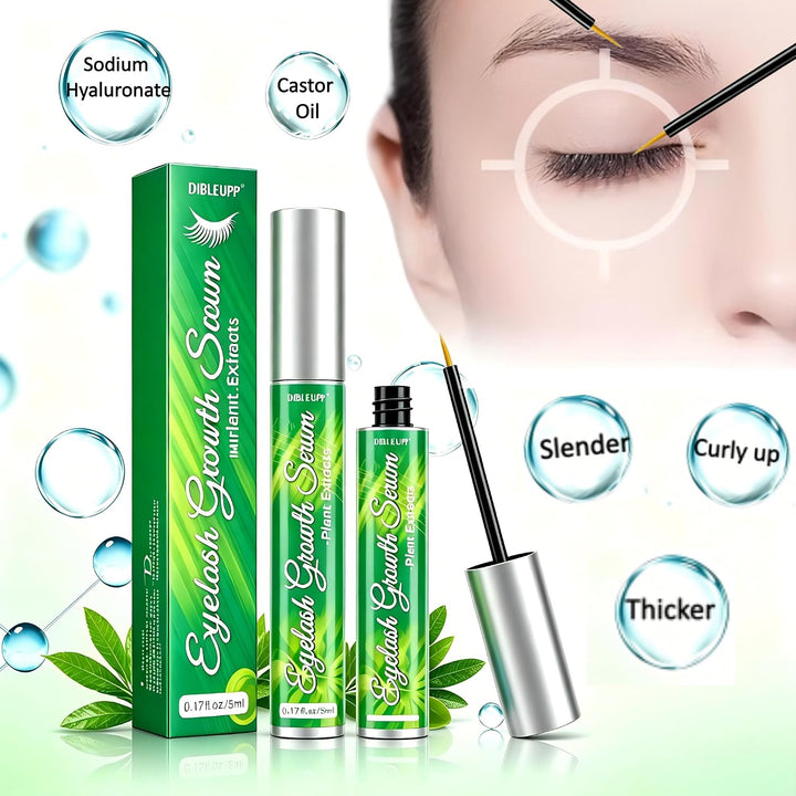 Wimpernserum Ohne Hormone 5ml, Lash Serum für Wimpernwachstumsserum und Augenbrauen Enhancer Serum,P