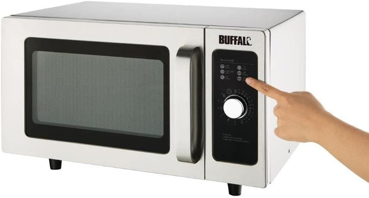 Buffalo 1000W Gewerbliche Mikrowelle 25 Liter, Edelstahl, 13A, manueller Drehregler, für den profess