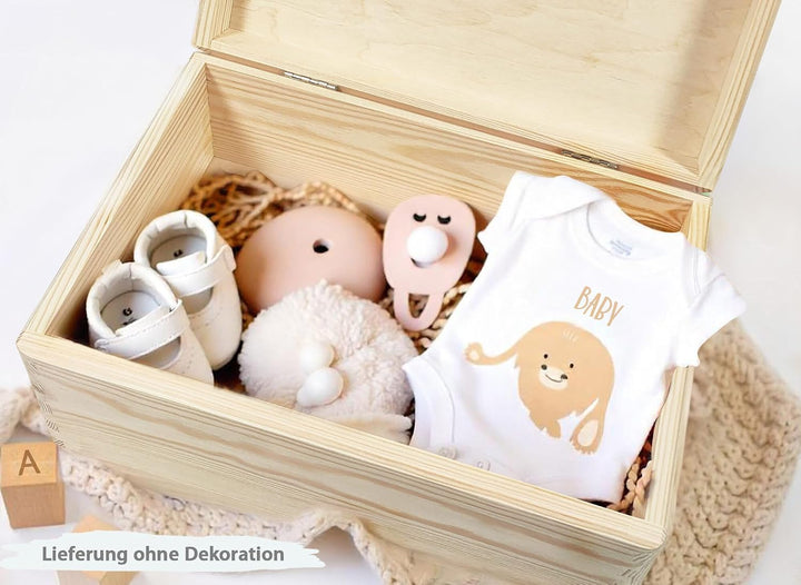 Little Deco Erinnerungskiste mit Name Holzkiste Baby personalisiert | 30 x 20 x 13 cm | Aufbewahrung