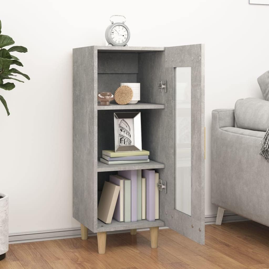 Sideboard Betongrau 34,5x34x90 cm Allzweckschrank Schrank Klein Kommode Kommoden &amp; Sideboards Flur K
