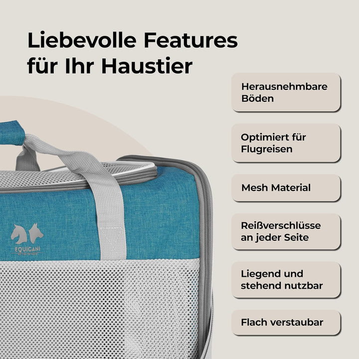 EQUICANI Travel1- Hundereisetasche (blau)/ Pet Carrier