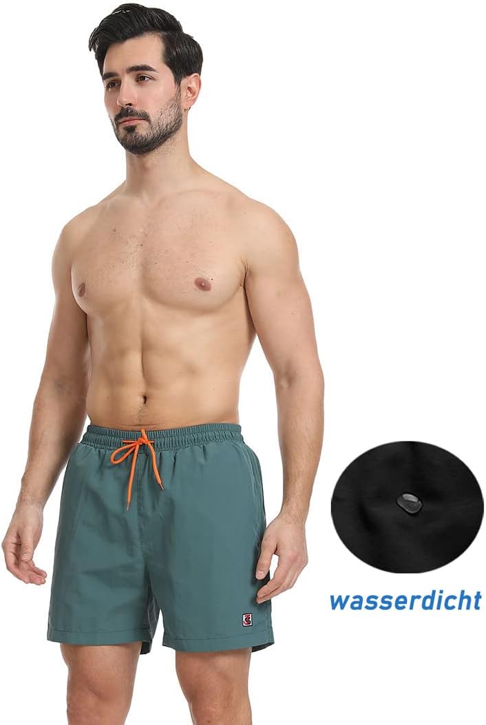 JustSun Badehose Herren Schnelltrocknend Boardshorts mit Mesh-Futter und Verstellbarem Tunnelzug 3XL