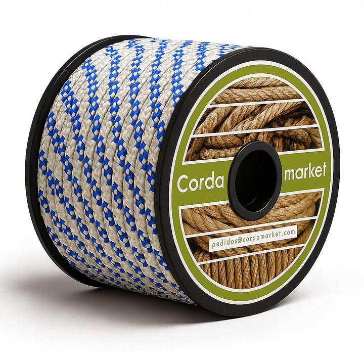 CORDAMARKET 8 mm Seil, Erwachsene, Unisex, Weiss, 50 m