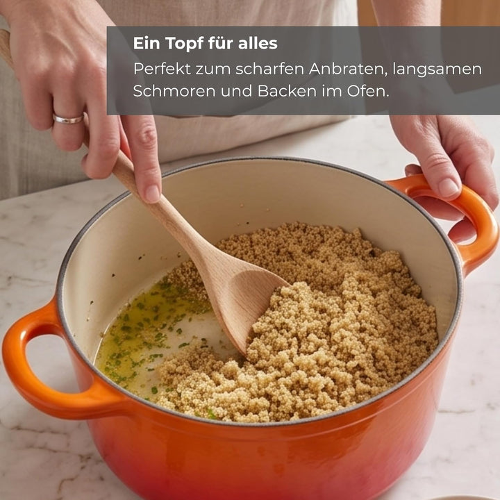 Brotback set Gusseisen Topf Brot Backen Zuhause | emallierter Brotbacktopf mit Gärkorb und Deckel |
