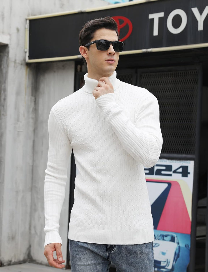 AIDEAONE Rollkragenpullover Herren Stehkragenpullover Winter Pullover Rollkragenstrickpullover Rollk