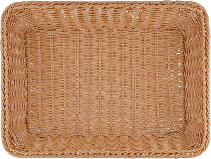 ZOENHOU 2 Stück Brotkorb Gross, 40x30x8 cm rechteckiger geflochtener Brotkorb, Weidenkorb zur Aufbew