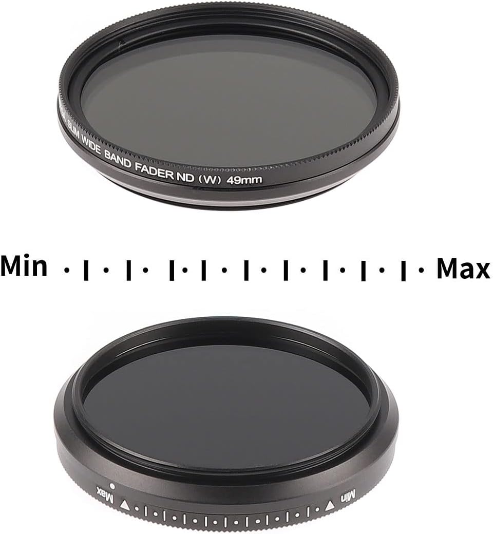 FOTGA Einstellbare Fader ND Lens Filter Neutrale Dichte Neutral Density ND2 zu ND400 Graufilter (52m