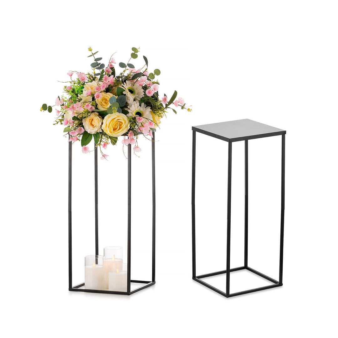 Sziqiqi 60cm Schwarz Vase mit Platte Hochzeit Mittelstücke für Tischdekoration – 2 Stück Hoch Vase G