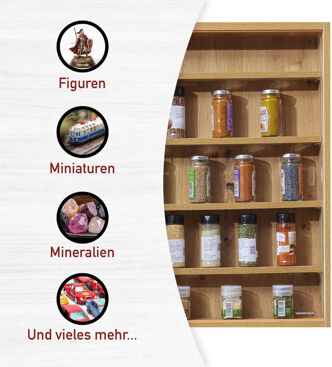 Inter Link - Sammlervitrine - Hängevitrine - Wandregal - Glasvitrine - Wandvitrine - Hängeregal - Sc
