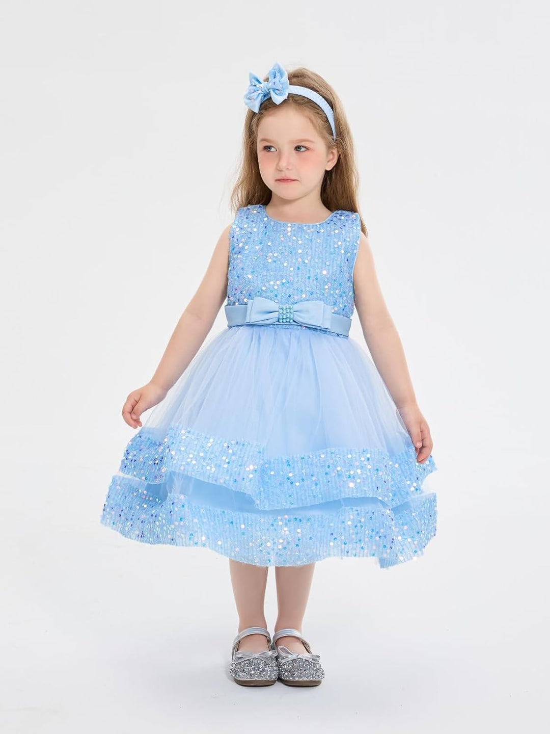 Miipat Baby Mädchen Kleid Prinzessin Tüll Pailletten Partykleid Ärmellos Tutu Blumenmädchenkleider f