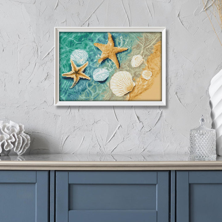 DIAMOND DOTZ DQ8.003 - Original 5D Diamond Painting Squares Set Muschel Strand, Kreativset mit 15.91