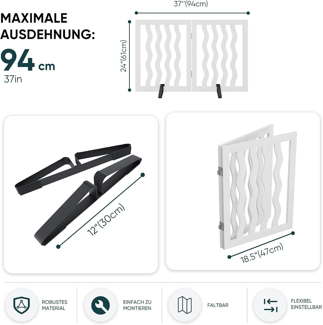 Semiocthome Gitter für Hunde, 61 cm hohes faltbares Absperrgitter für Hunde, auf 2 Seiten maximal er