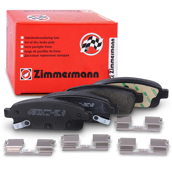 ZIMMERMANN 25096.165.2 Serie Bremsbeläge, vorne, 4 Federn, inklusive Platte dämpfend, inklusive Zube