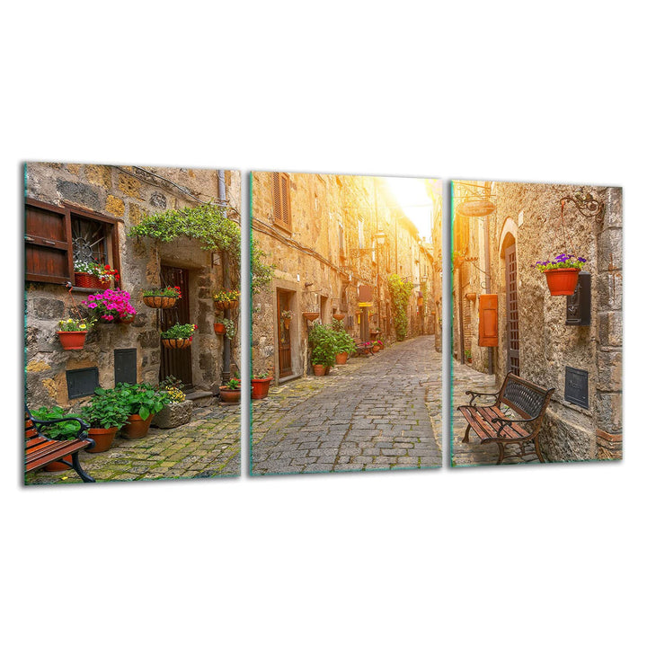 TMK ArtDeko Herdabdeckplatte 3 Teilig 3x30x52 cm - Spritzschutz Herdabdeckung – Herdschutz aus Siche