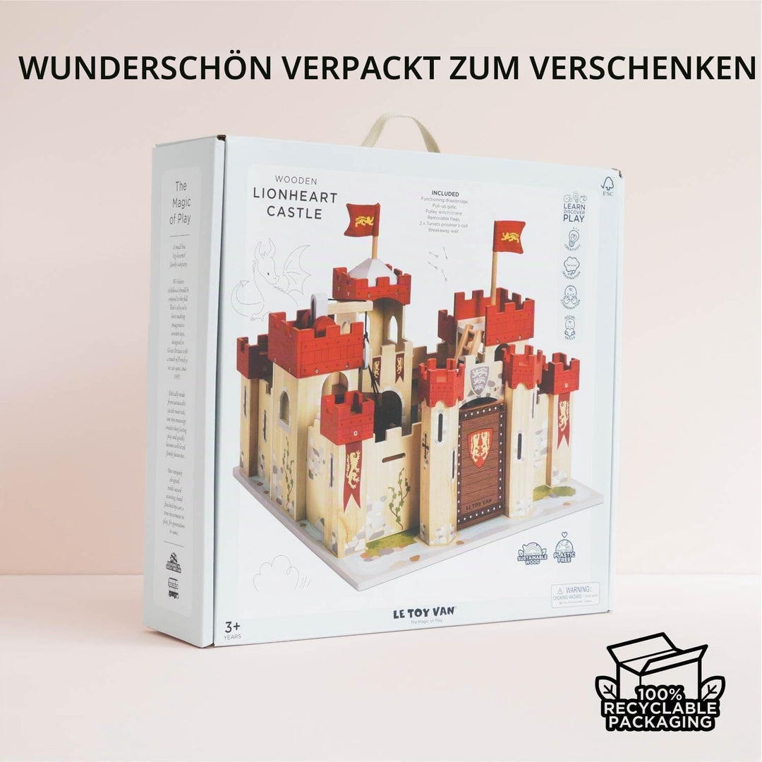 Le Toy Van – Pädagogisches Castles Collection Rollenspiel „Löwenherz“ aus Holz | Ritterburg Spielset