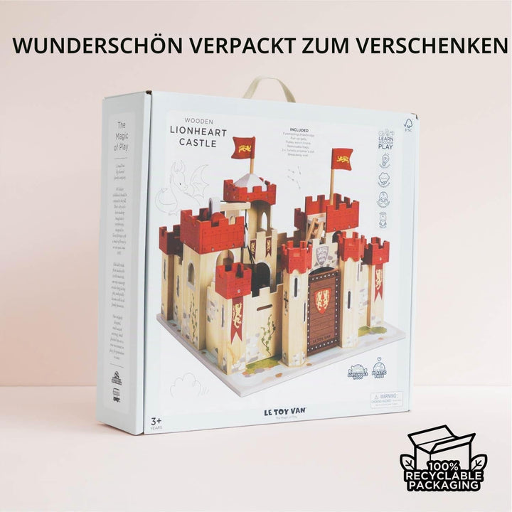 Le Toy Van – Pädagogisches Castles Collection Rollenspiel „Löwenherz“ aus Holz | Ritterburg Spielset