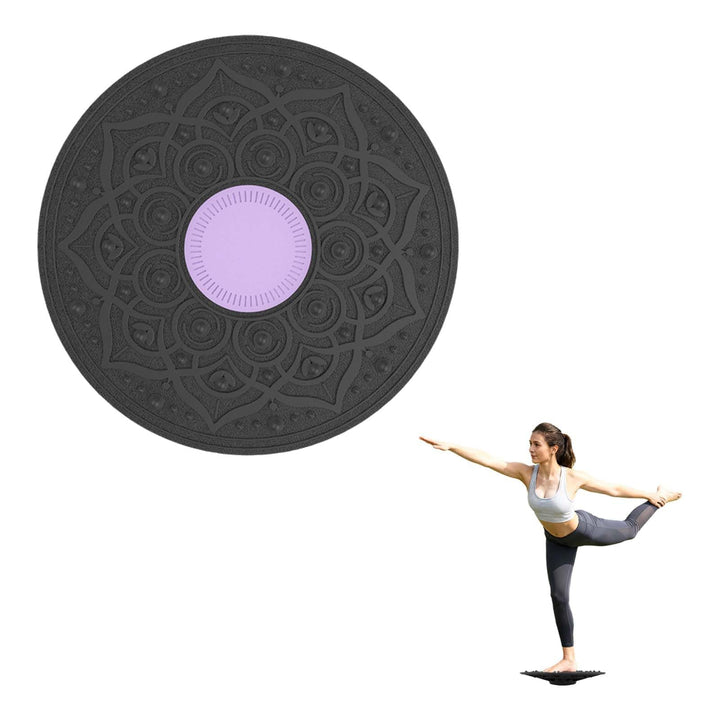 WackelbrettBalanceBoard, 30 cm,Core BalanceBoard, 360-Grad-Drehung, SchwarzesrundesBalancekissen, Ba