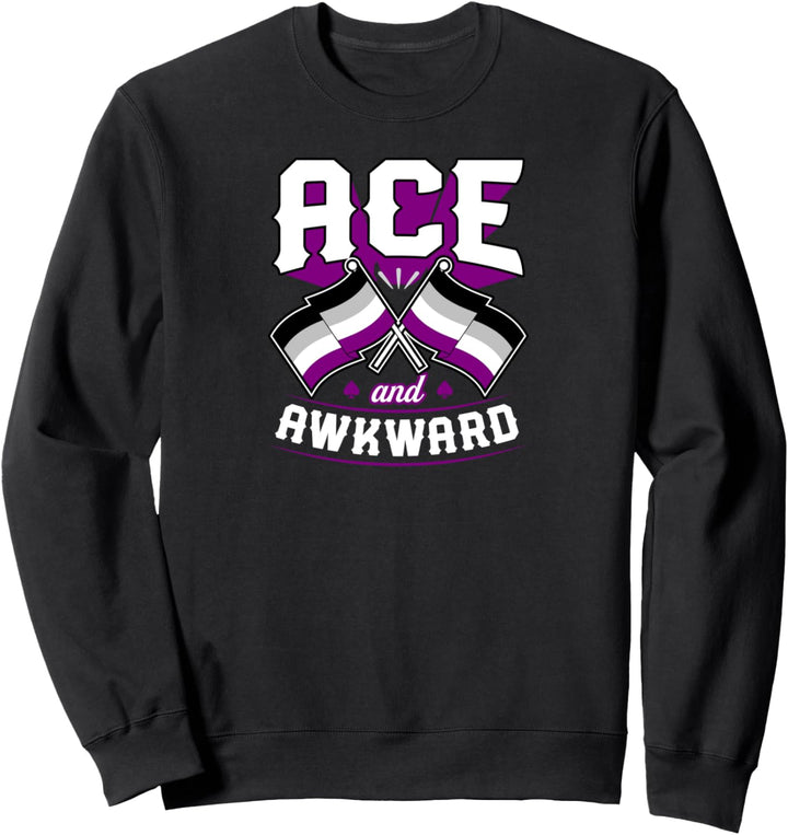 Ace And Awkward Cute Funny Asexual Pride Flag Ace Aesthetic Sweatshirt
