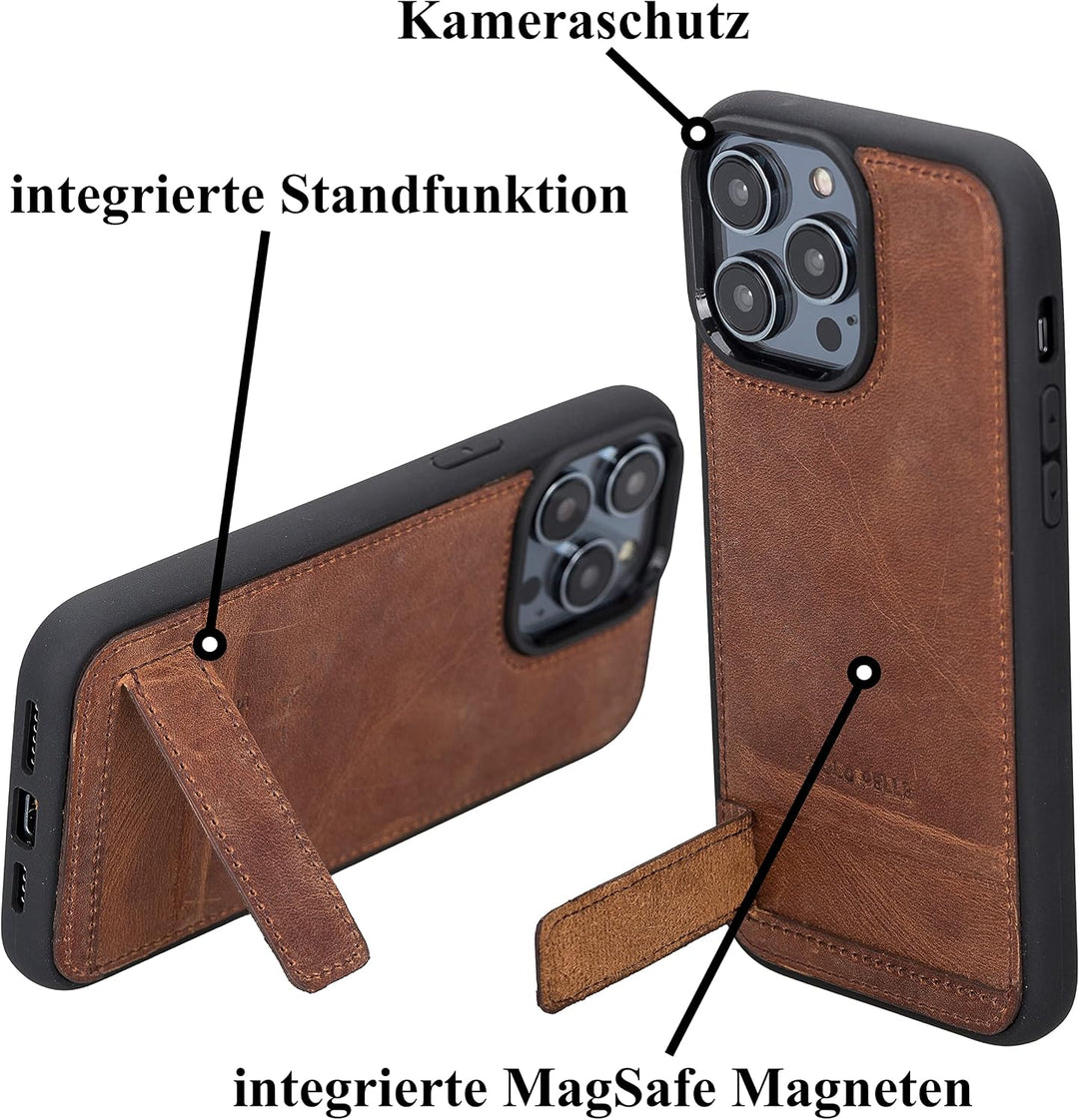 Solo Pelle Lederhülle für das iPhone 14 Pro Max in 6.7 Zoll Case Leder Hülle Ledertasche Backcover a