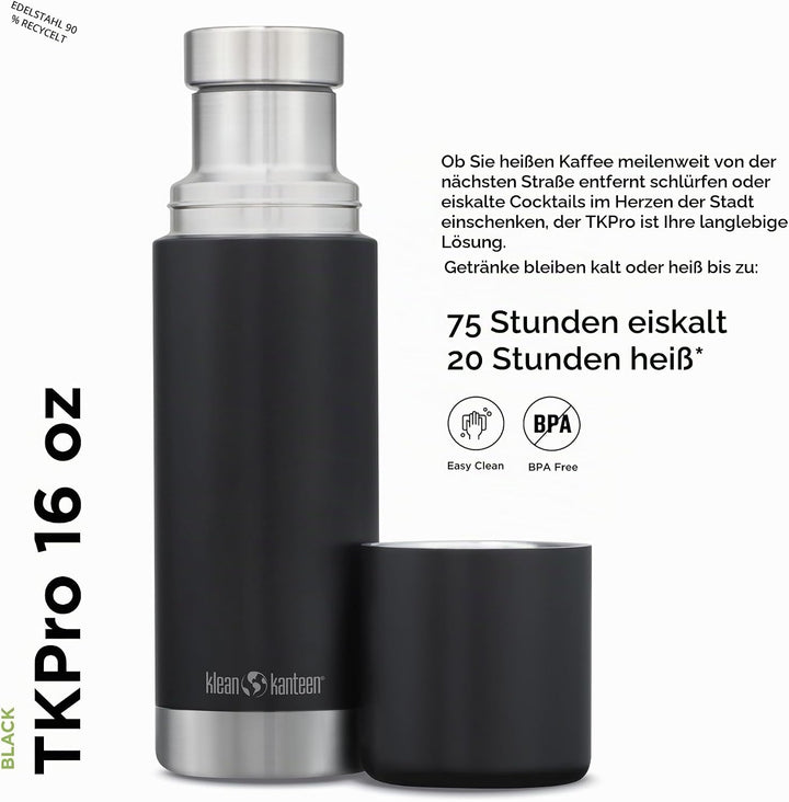 Klean Kanteen Herren tkpro-sb Trinkflasche Einheitsgrösse Shale Black (Matt), Einheitsgrösse Shale B