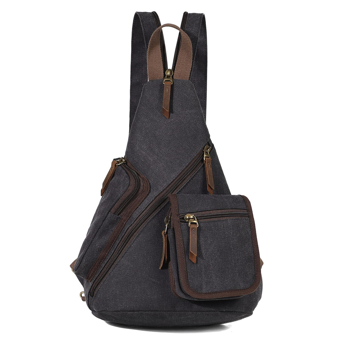 KL928 Canvas Sling Bag Herren und Damen, Crossbody Brusttasche Schulterrucksack Schultertasche Rucks