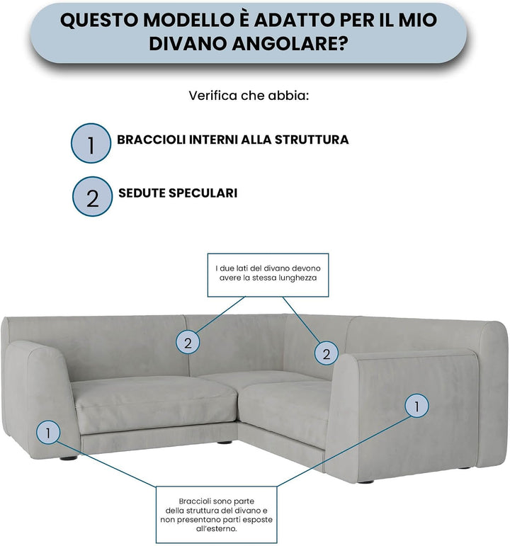 Italian Bed Linen Dehnbarer Spannbezug für Sofas Dahlia, 92% Polyester, 8% Elastometer, Dunkelgrau,