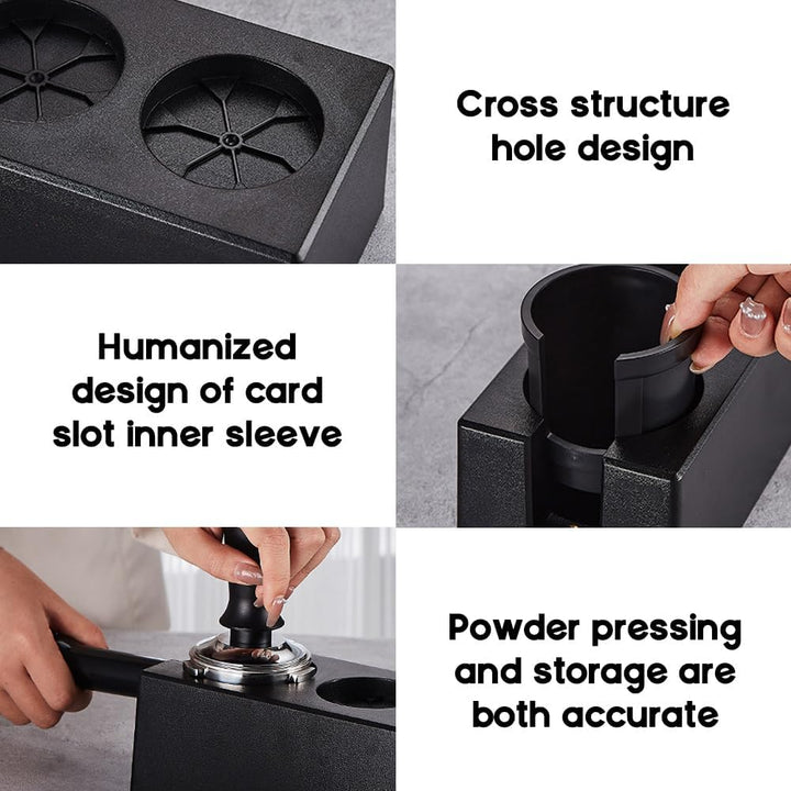 FARYODI Tamperstation 51-58mm, 3 Löcher Espresso-Tamperstation, Espresso Tamping Station ABS Höhenve