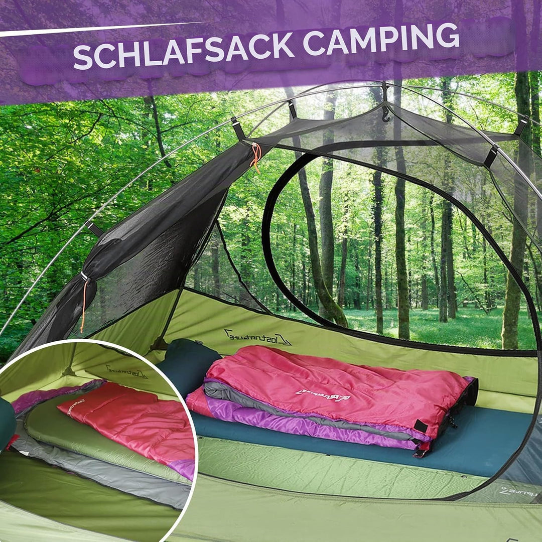 Clostnature Leichter Camping Schlafsack, 3-4 Jahreszeiten Deckenschlafsack Violett 0.9 KG, Violett 0