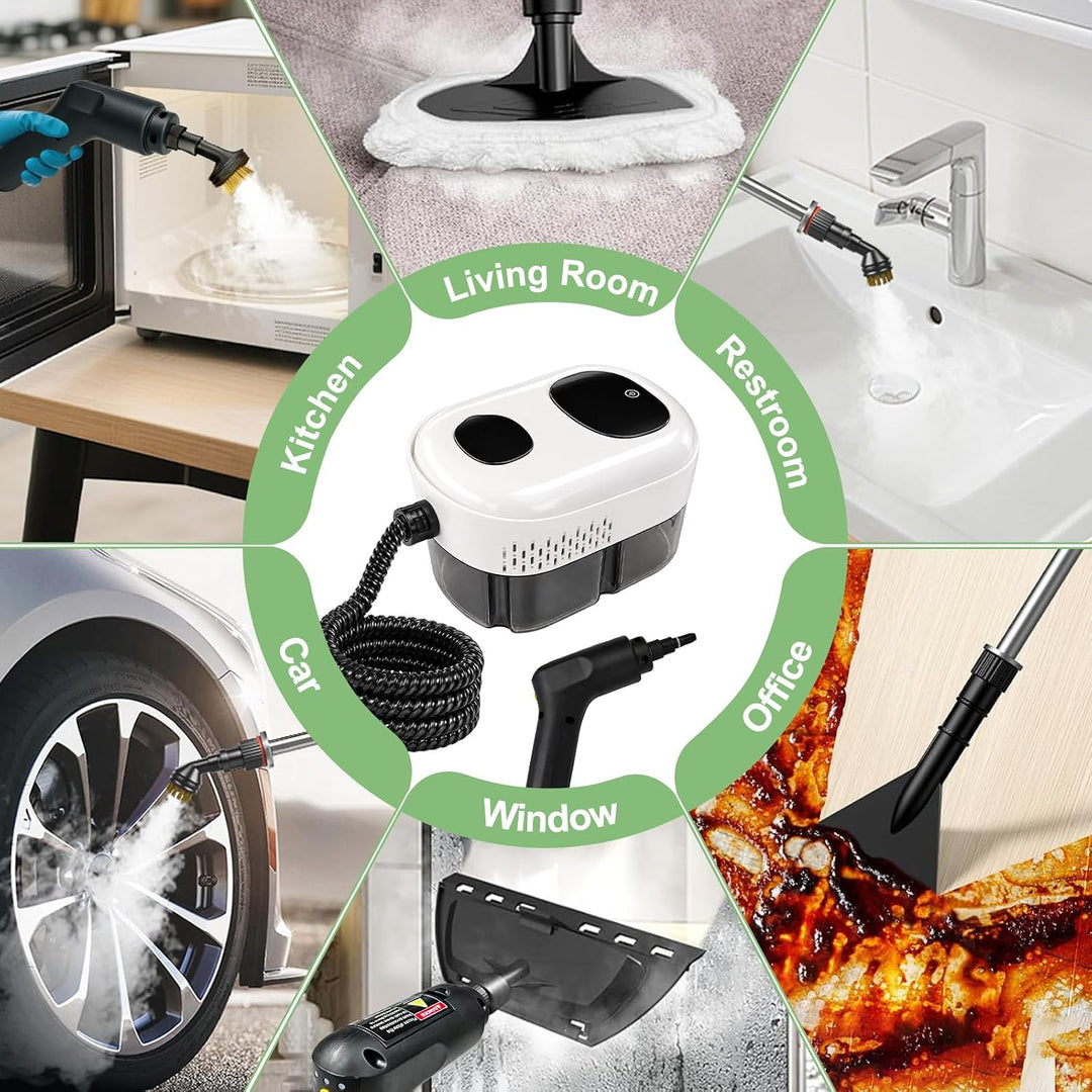 Dampfreiniger Handgerät, Dampfreiniger, 1400ML Wassertank, Tragbarer Steam Cleaner, Multifunktions D