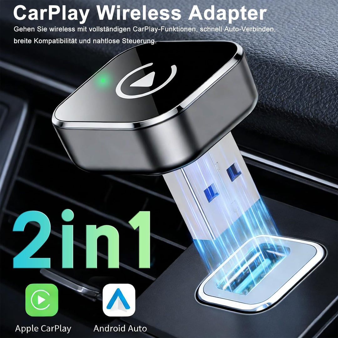 Wireless CarPlay Adapter für Apple iPhone &amp; Android, 2026 Upgrade von Wired auf Wireless–Plug &amp; Play