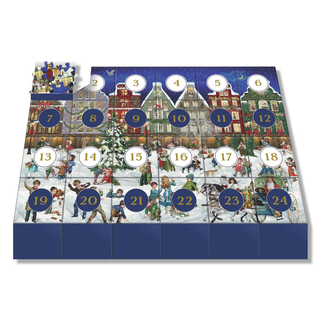 Puzzle-Adventskalender – Winterabend in der Stadt, Kalender