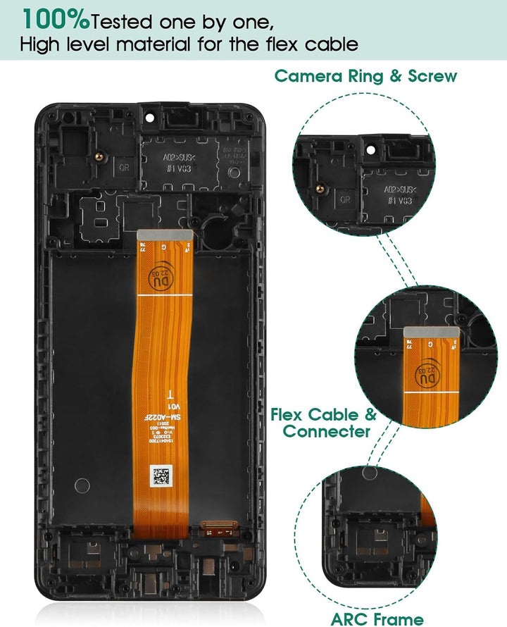 Ersatz-LCD-Display für Samsung Galaxy A02, A022, LCD-Display, SM-A022F, Touch-Digitalisierer, Montag