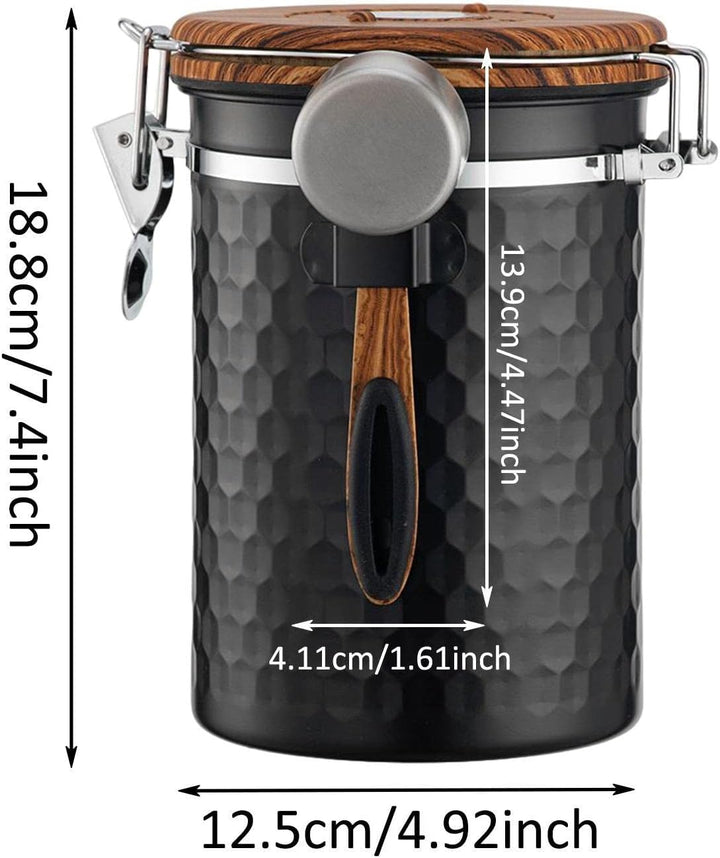 Kaffeedose, Kaffeedose Luftdicht Kaffeebohnen Behälter Edelstahl Kaffeebehälter Vorratsdose Vakuu Do