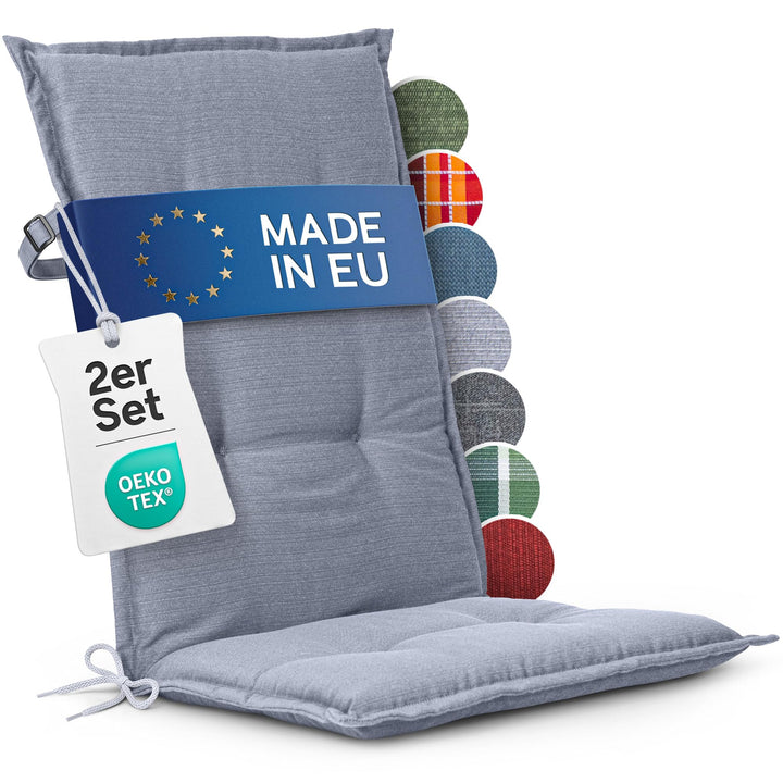 Hochlehner Auflagen, Made in EU, 2er Set, Grau 2-Stück Grau, 2-Stück Grau