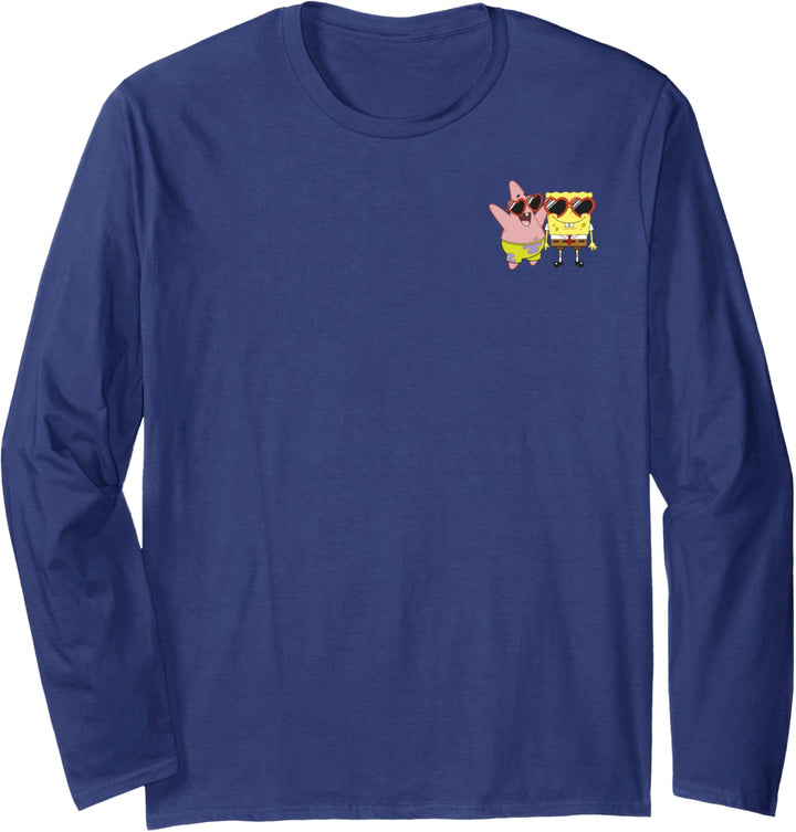 SpongeBob Schwammkopf Patrick Star Herz Brille Linke Brust Langarmshirt