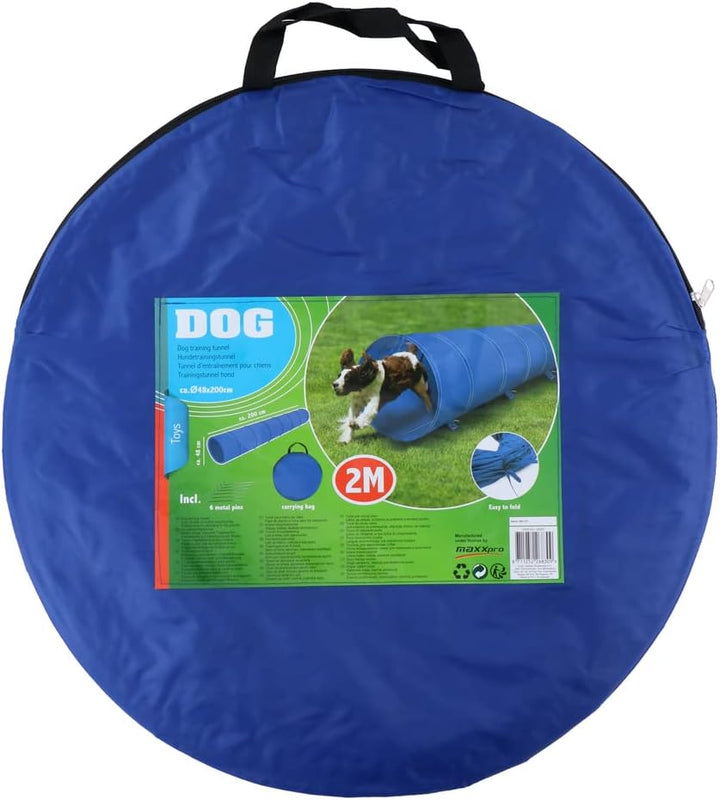 Agility für den Hund - Hundetunnel mit Erdnägeln - 2M - Blau