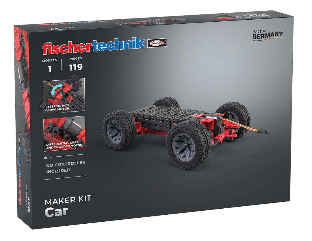 fischertechnik Maker Kit Car 571900 – Konstruktionsbaukasten, Experimentierkasten für Technikbegeist