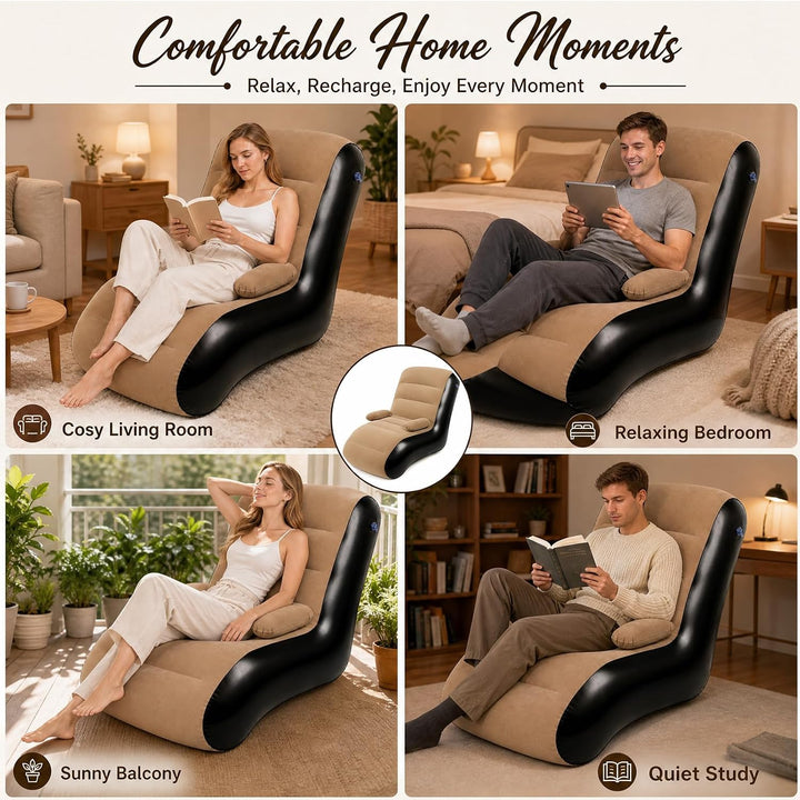 Aufblasbares Sofa, Aufblasbare Couch mit Armlehne, Aufblasbare Luftbett mit Luftpumpe, Tragbare Aufb
