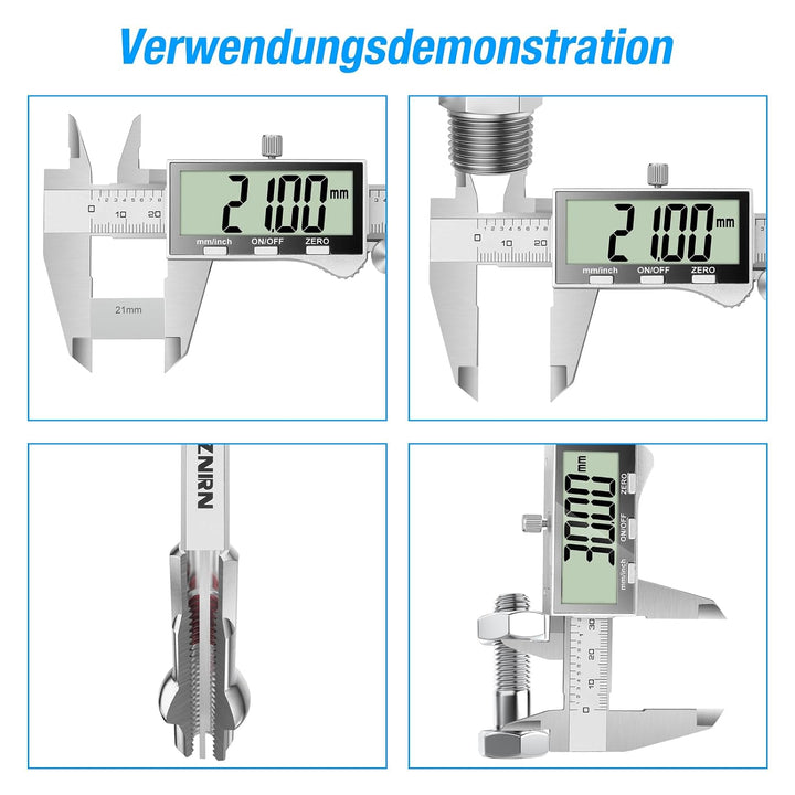 Ueznirn Digital Messschieber mit Grossem LCD-Bildschirm 200mm 200mm-Silbrig, 200mm-Silbrig