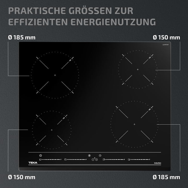 60cm Induktionskochfeld mit 4 Kochzonen, Multislider Bedienung